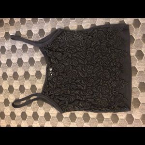 Black gothic lace tank